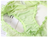2Pcs/Lot Lace Lingerie Temptation Low-waist Panties Fruit Ins Embroidery Transparent Briefs Seamless Underwear