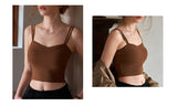 Female Push Up Bras Double Strap Crop Wirefree Brassiere Seamless Underwear With Built In Bra