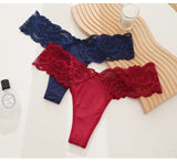2Pcs/Lot Lace Lingerie Temptation Low-waist Panties Transparent G String Thong Seamless Underwear Intimates
