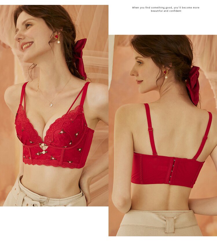 French Wedding Bra Embroidered Lace Underwear