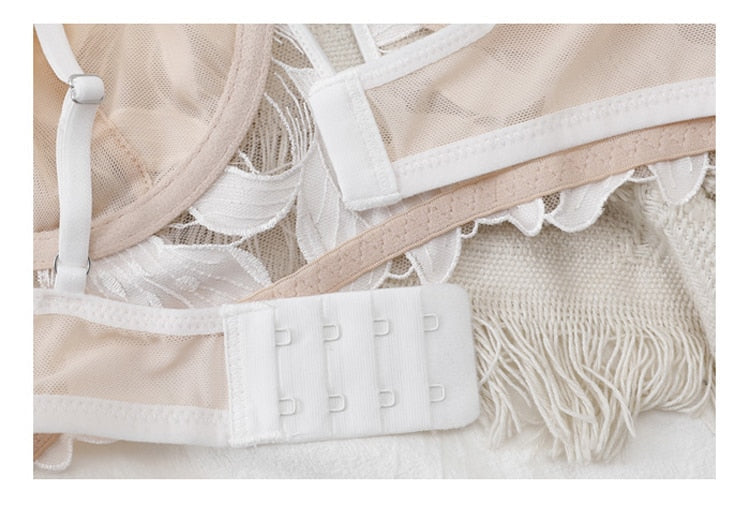 French Lace Bra Push Up Lingerie Embroidery Bralette Underwear