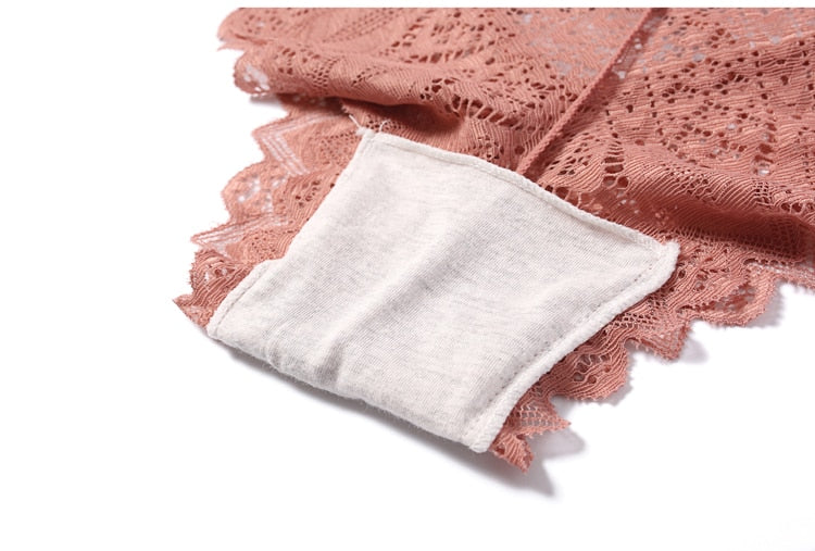 Panties Lace Underwear Low-Waist Thong Hollow Out G String Briefs Solid Comfortable Female Lingerie