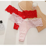 2Pcs/Lot Lace Lingerie Temptation Low-waist Panties Transparent G String Thong Seamless Underwear Intimates