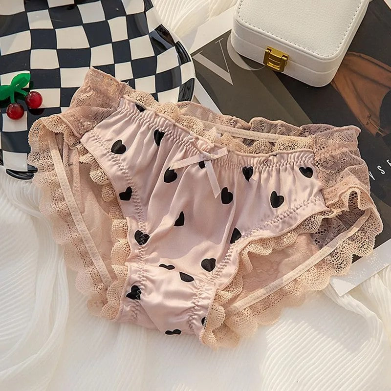 Lace Gauze Print Underpant Brief Panty