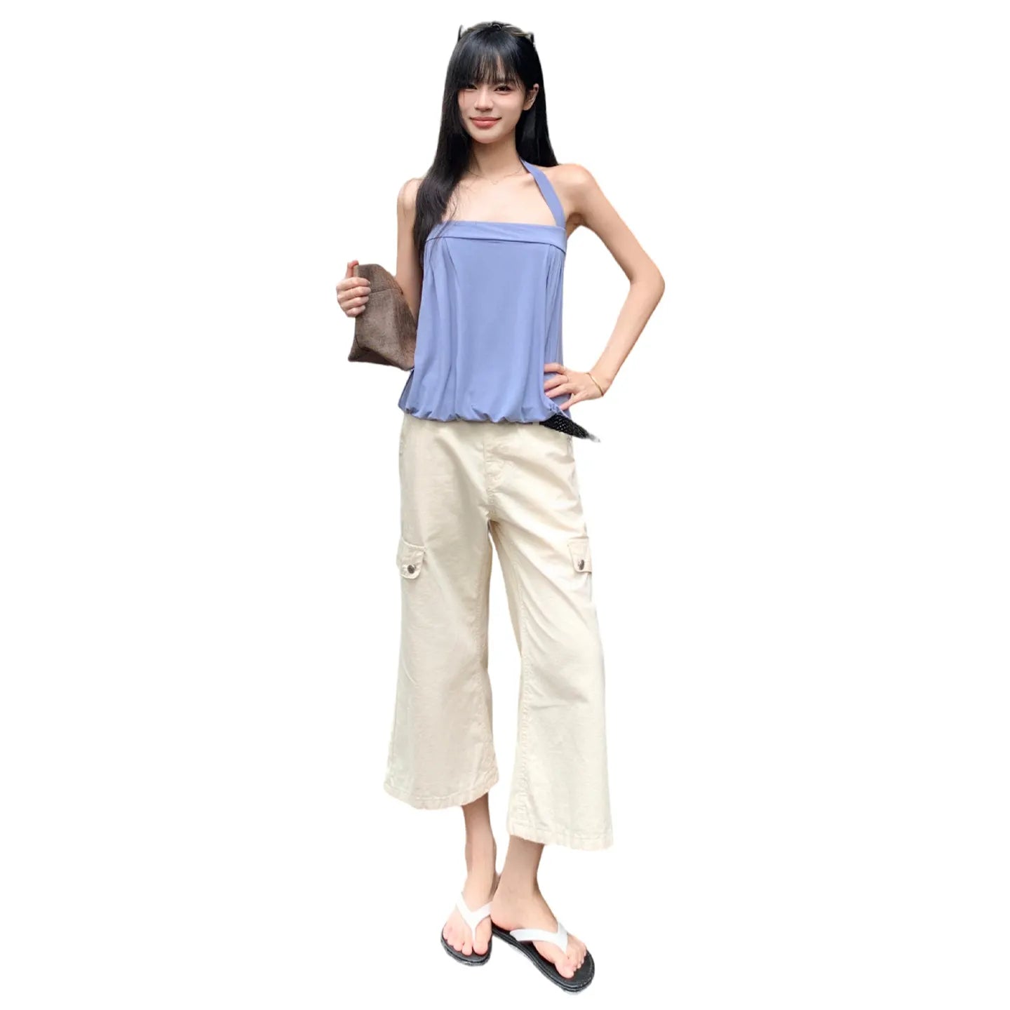 Tooling Pocket Cropped Flare Casual Pants