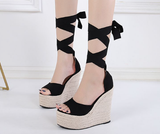 Faux Suede Sophistication Wedge Heels