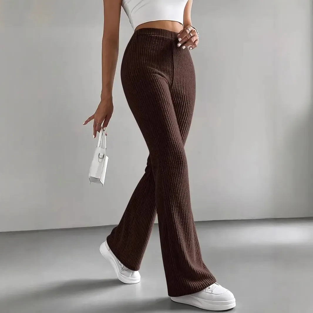 Ribbed Knit Flare Pants