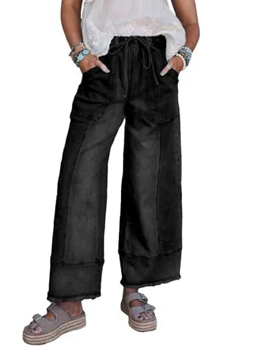 High Waist Loose Cropped Jeans