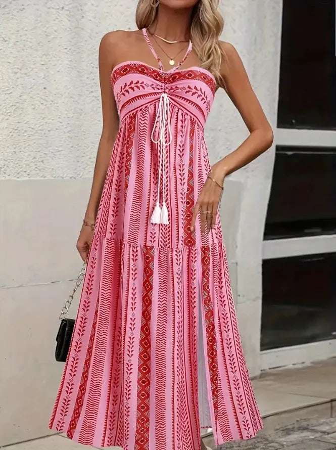 Boho Sleeveless Split Dress