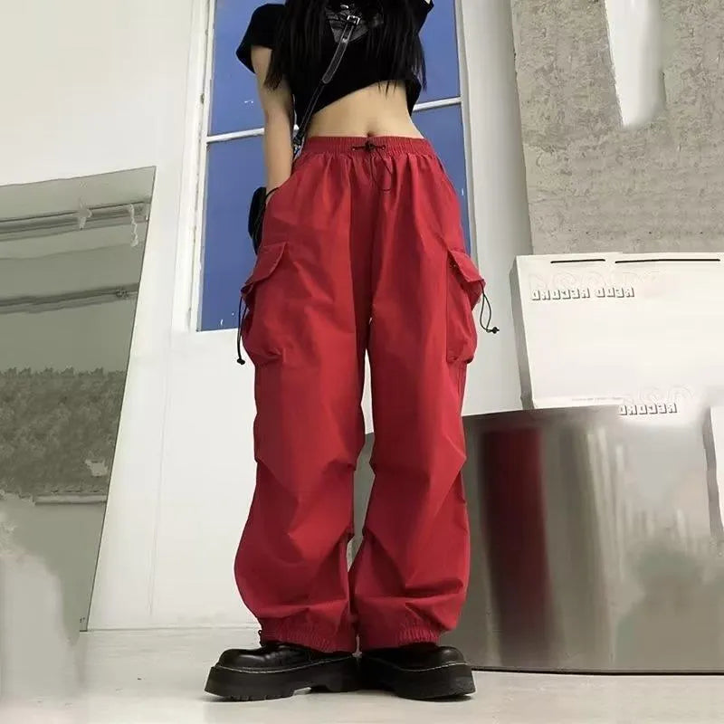 Drawstring Waist Cargo Pants