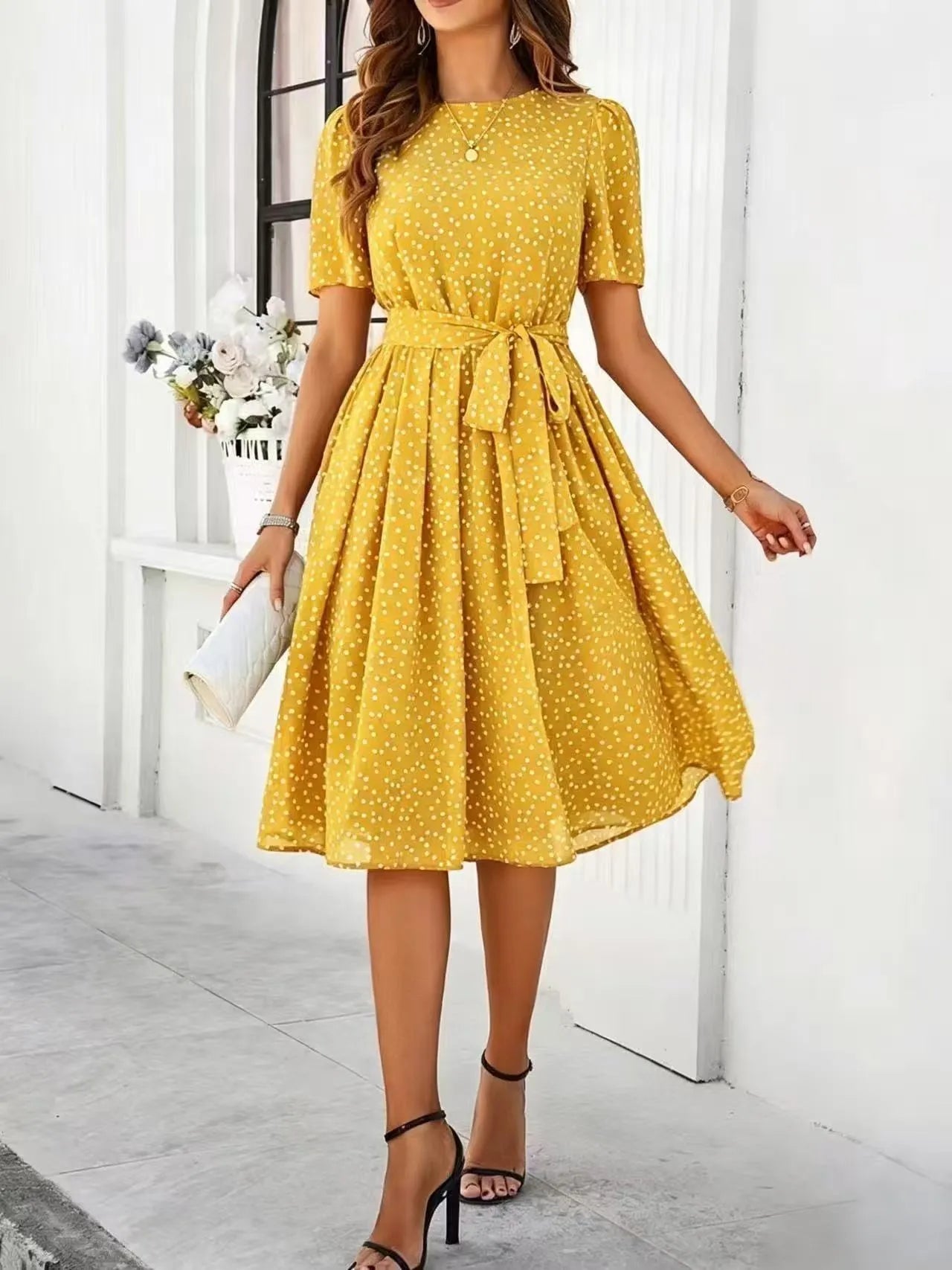 Line Midi Casual Daily Outfit Dress