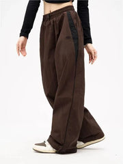 Brown Parachute Wide Leg Pants