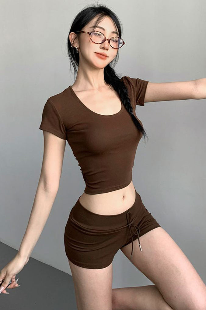 Short Sleeve Crop Top Tee