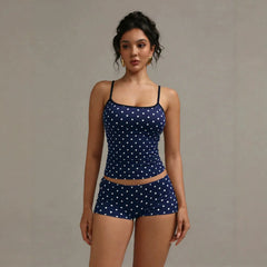 Polka Dot Spaghetti Strap Cami Top