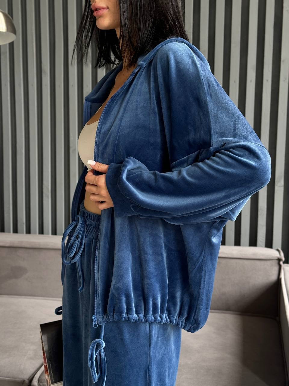 Solid Casual Long Sleeve Top & Wide Leg Pants Streetwear