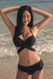 Halter Cross Strappy Bikini Set Swimsuit Swimwear