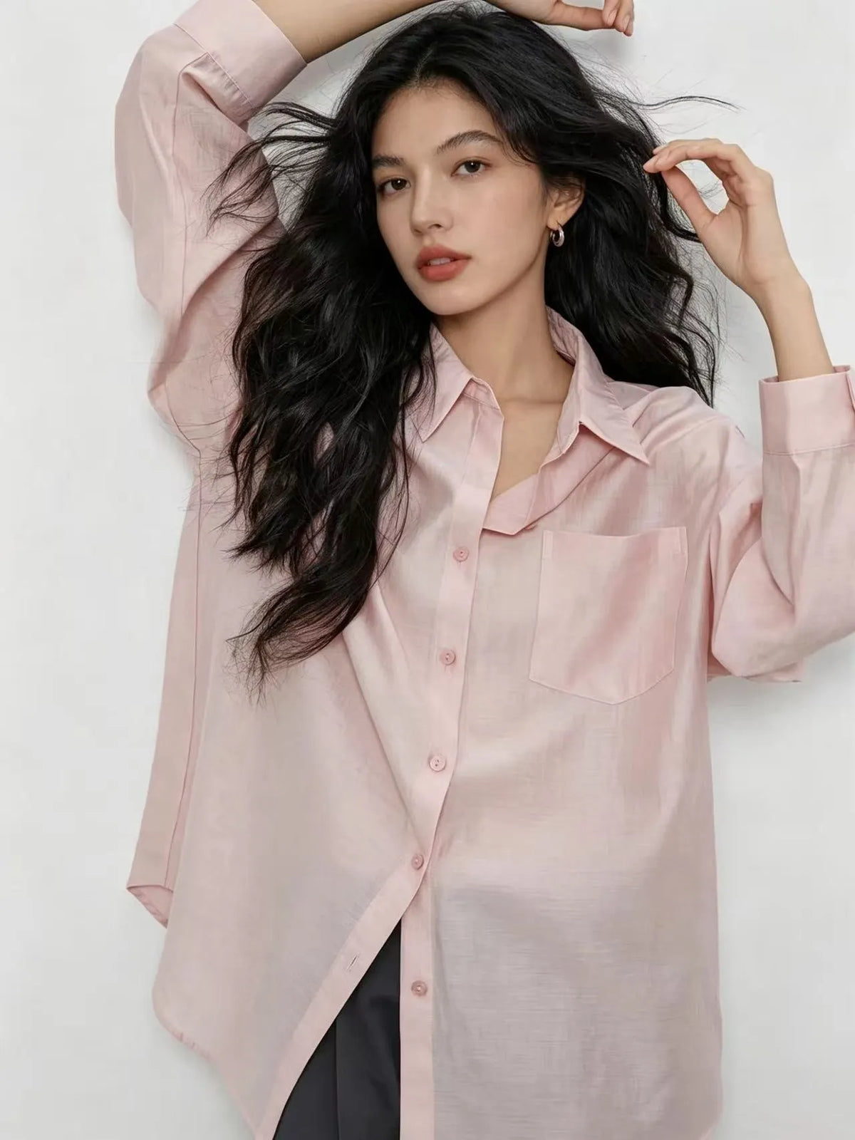 Oversized Collared Button Down Shirt