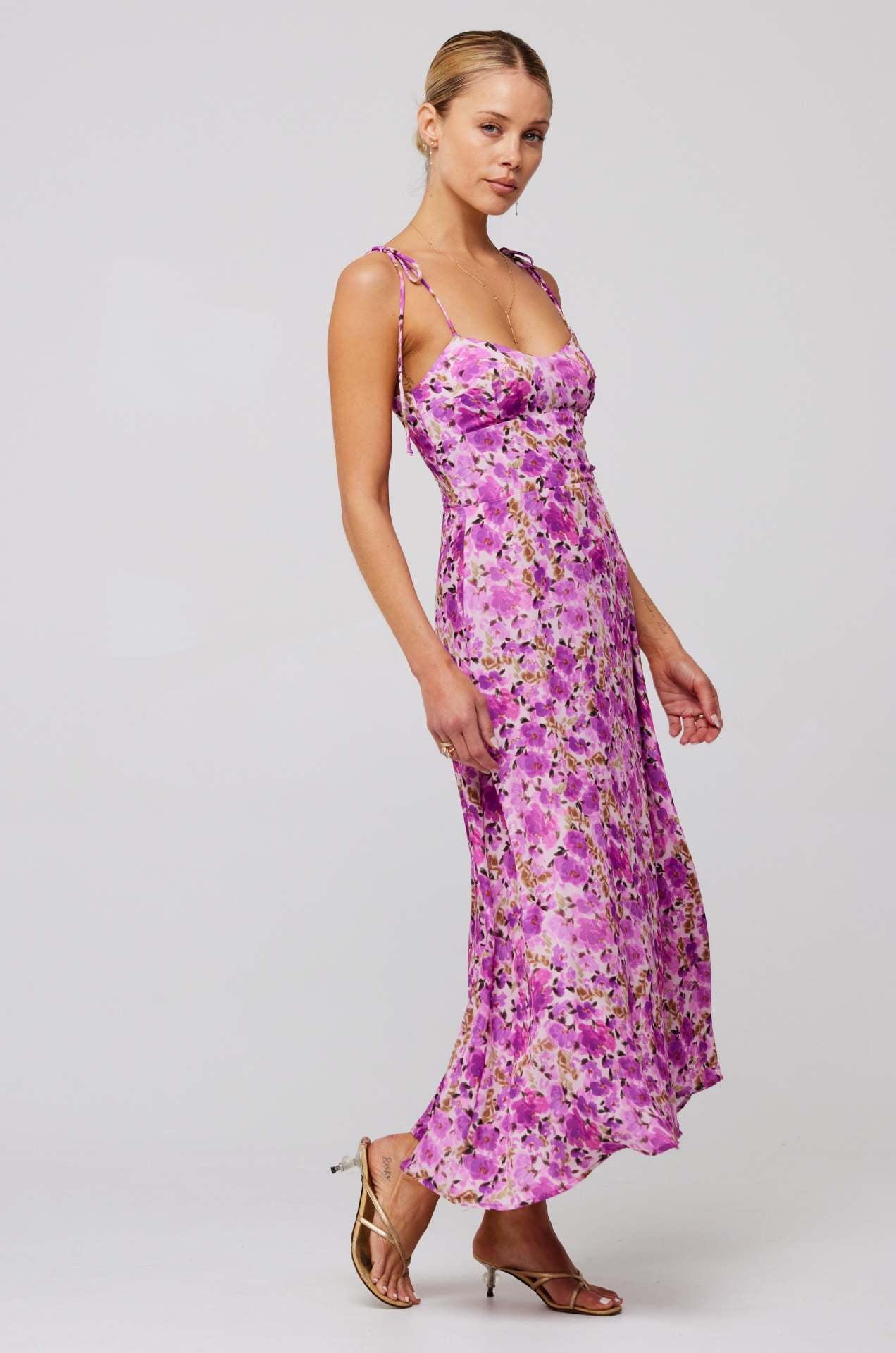 Floral Print Spaghetti Strap Maxi Dress