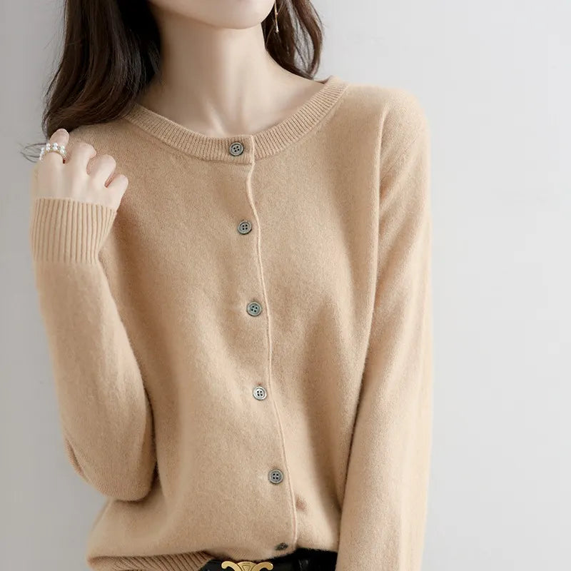 Crew Neck Button Down Sweater