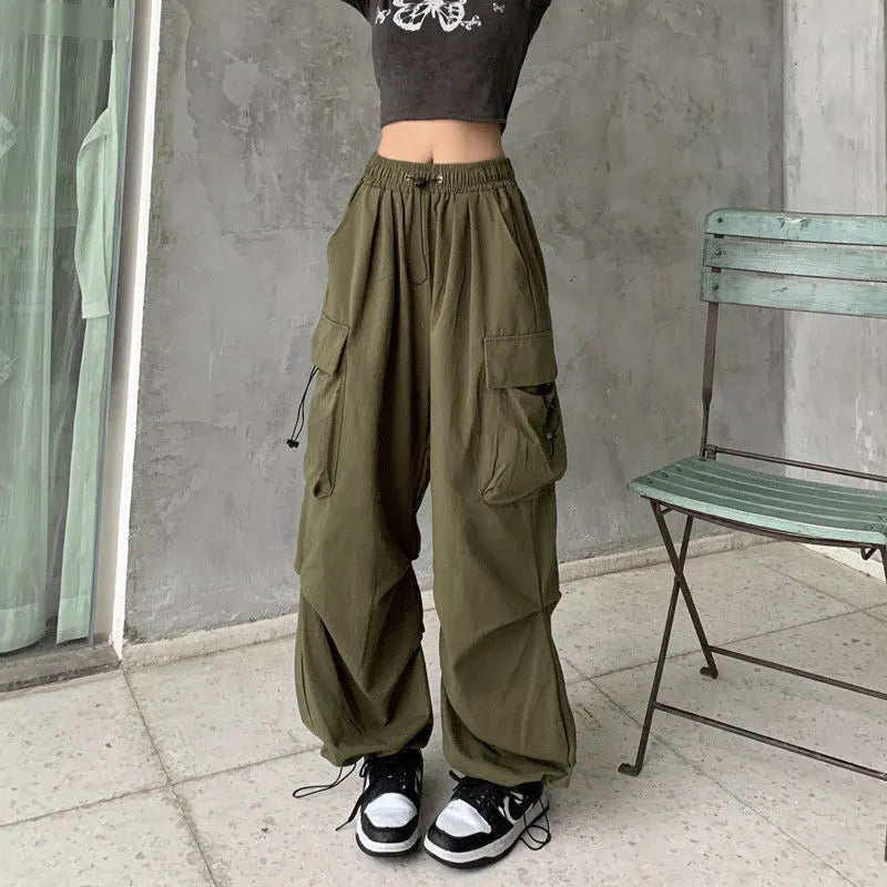 Drawstring Waist Cargo Pants