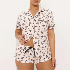 Cross-border pajamas summer strips basic short-sleeved shorts casual loungewear two-piece nightwear