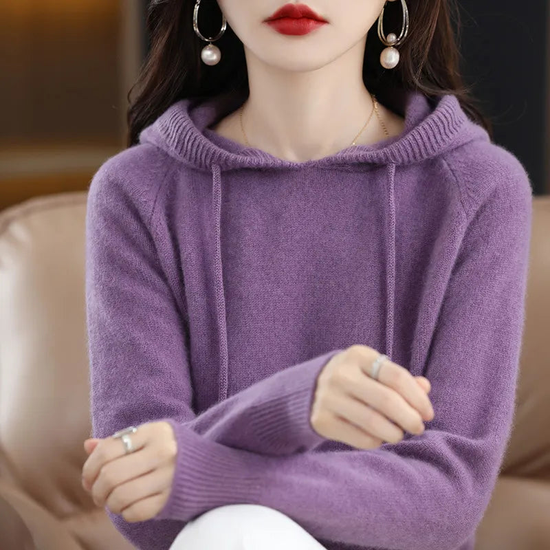 Hooded Knit Pullover Sweater