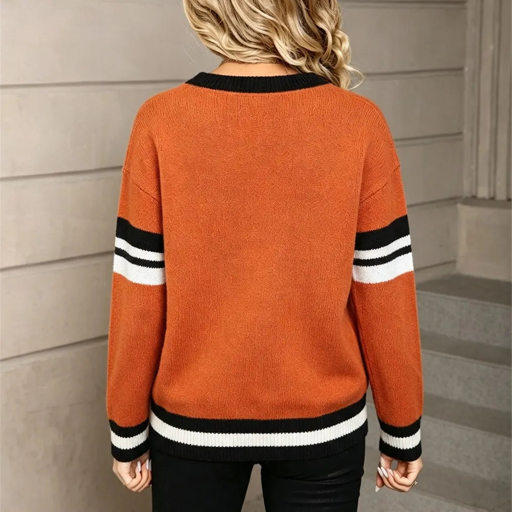 Halloween Ghost Pumpkin Crew Neck Sweater