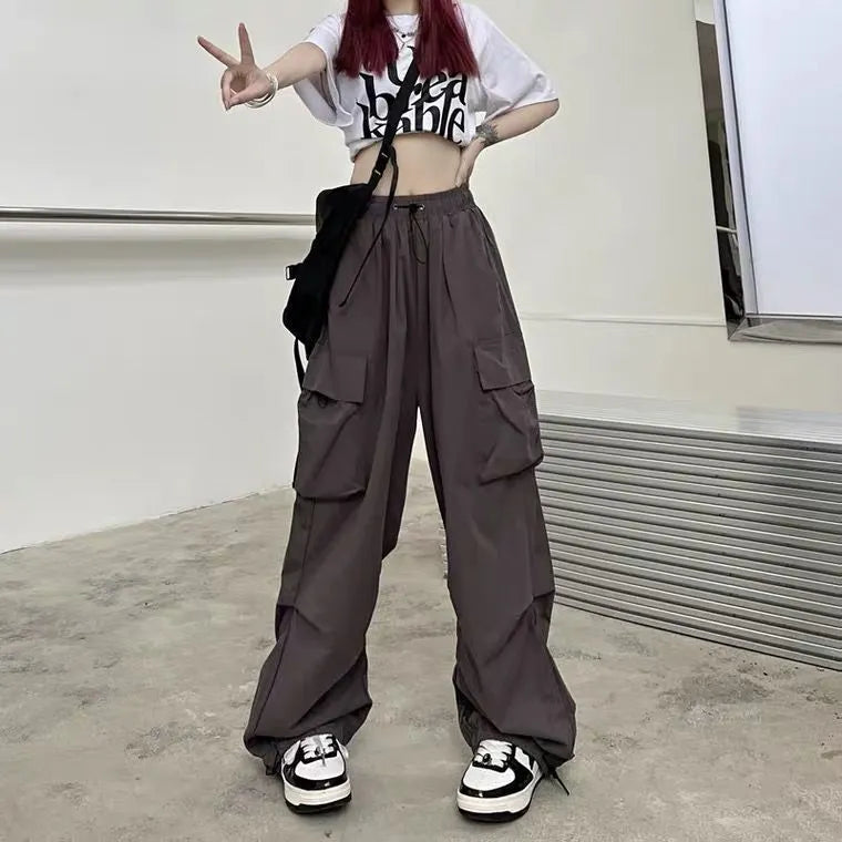 Drawstring Waist Cargo Pants