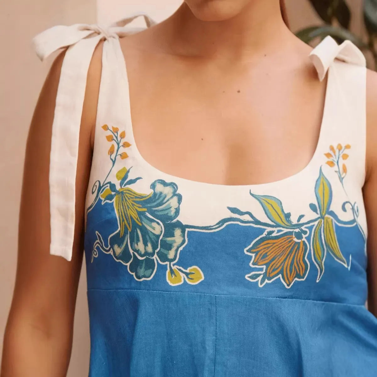 Floral Print Tie Shoulder Maxi Dress