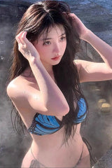 Strappy Print Bikini Set Swimsuit Swimwear