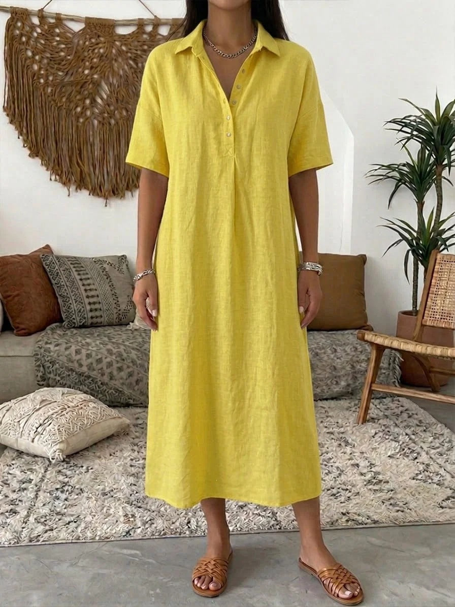 Linen Blend Shirt Dress