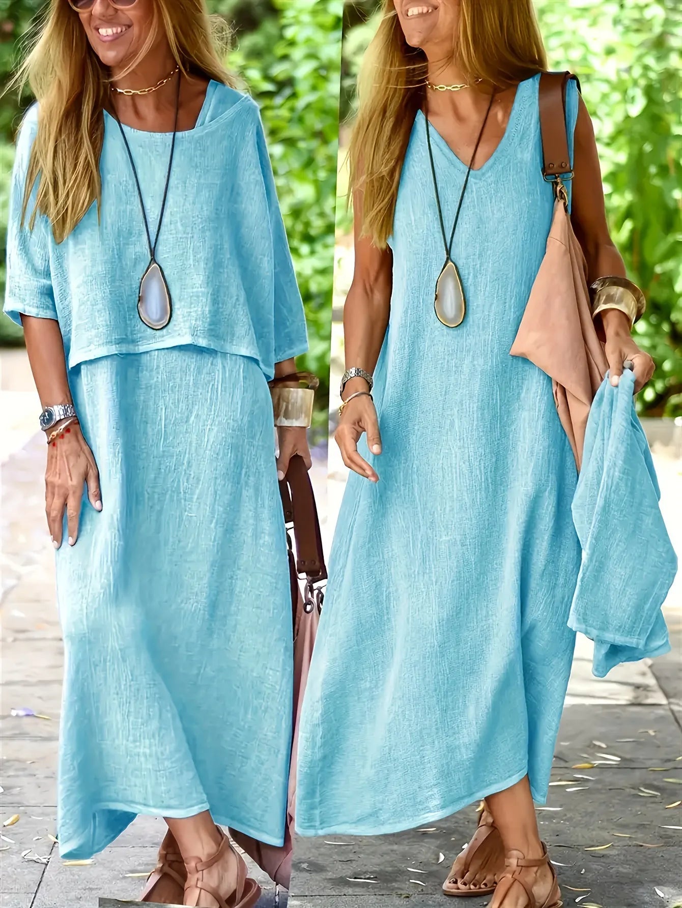 Maxi Dress Elegant Two-Piece Set