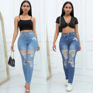 High Waist Stretchy Denim Shorts