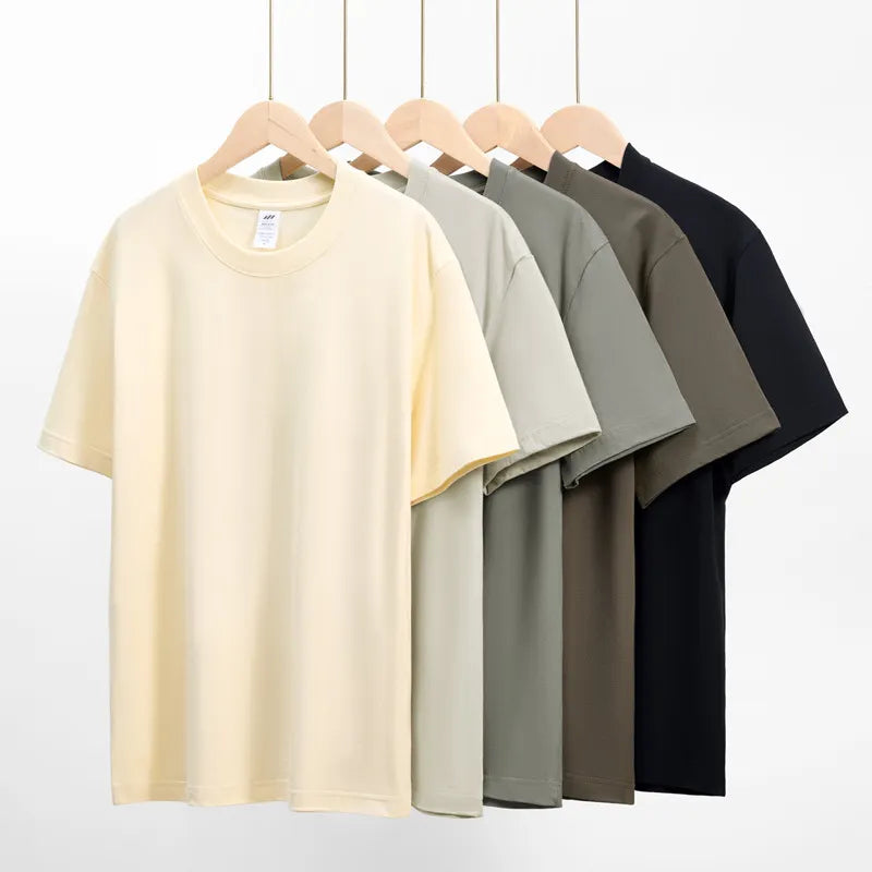Basic Solid Crew Neck Loose Short Sleeve T-Shirt