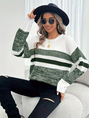 striped mixed-wool sweater pullover