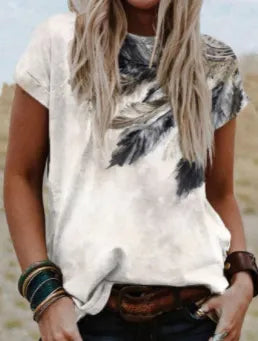 Halloween Skull Face Print Crew Neck Short Sleeve T‑Shirt