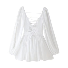 Mesh Wrap Mini Dress