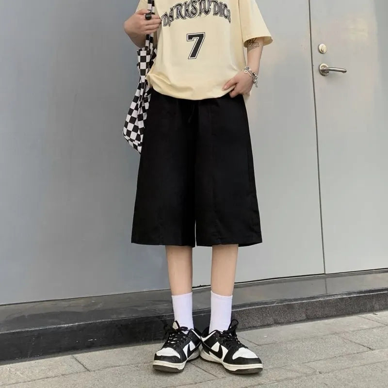 High Waist Straight Five-Point Casual Shorts