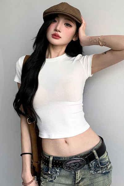 Short Sleeve Crop Top Tee