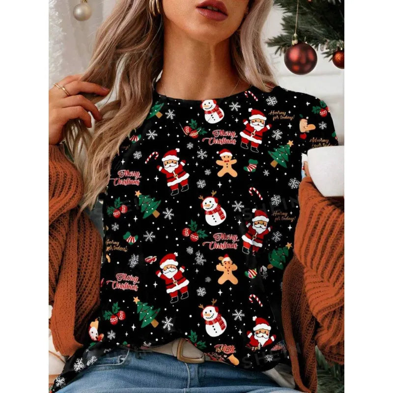 Halloween Western Cowboy Cactus Print Crew Neck Short Sleeve T‑Shirt