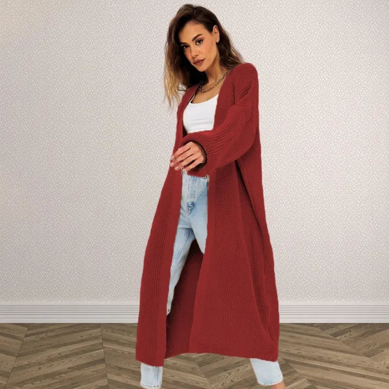 Oversized Ribbed Long Knit Cardigan for Open Front Maxi Sweater Jacket