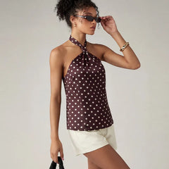 Polka Dot Halter Neck Top