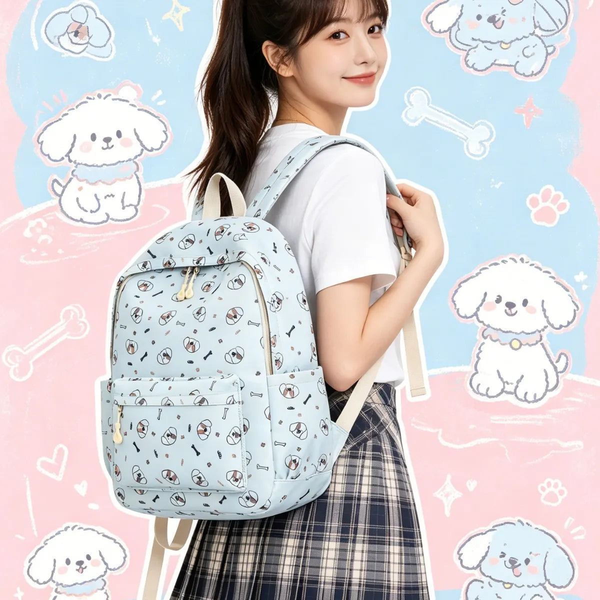 Back To School Backpack, School Backpack Student Teen Cute Print Oxford Kids School Bag