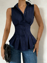 Sleeveless Peplum Blouse