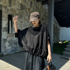Spliced Oversized Batwing T-Shirt