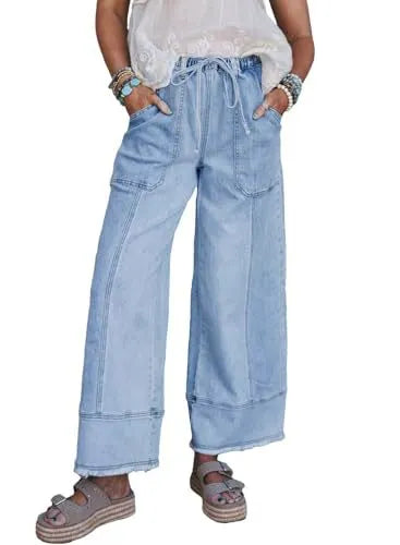 High Waist Loose Cropped Jeans