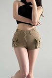 Casual High Waist Zip Shorts