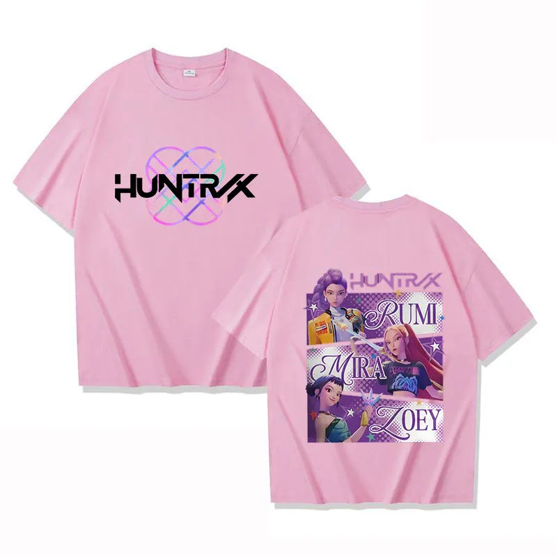 Anime Cartoon Double Sided Print Round Neck Short Sleeve Modal Oversized T-Shirt