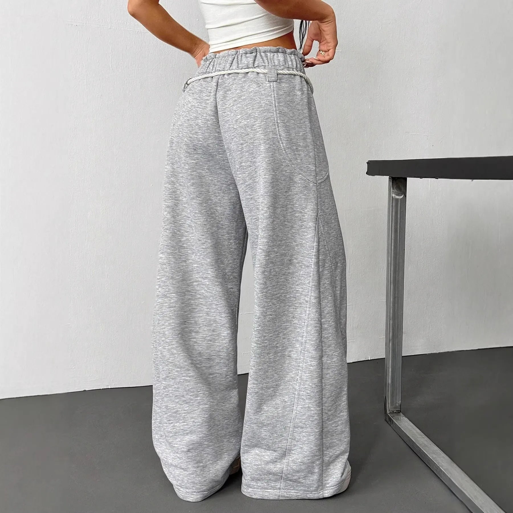 High Waist Loose Wide Leg Sweatpants Streetwear Casual Trousers