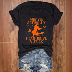 Halloween Skull Face Print Crew Neck Short Sleeve T‑Shirt